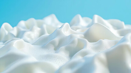 Poster - Abstract foam texture with wavy shapes against a blue background for creative design
