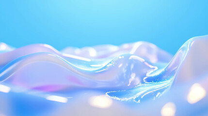 Poster - Iridescent foam waves reflecting light on metallic surface for abstract design