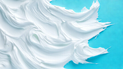 Poster - Abstract background featuring white foam textures on light blue surface for creative design projects