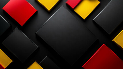 Poster - colorful geometric shapes on black background for modern design projects