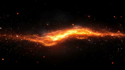 Poster - Vibrant cosmic energy background with gold and red light waves for design and inspiration