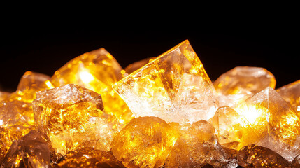 Poster - Radiant gold light reflecting off ice crystals background for elegant design