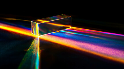 Poster - Abstract background with gold light refraction through prism for artistic design