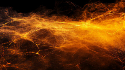 Poster - Enchanting golden spiderweb on soft background for elegant design