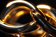 © Анатолий Сав - Abstract representation of connection and trust through intertwined metallic rings in a dark background. Generative AI