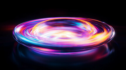 Poster - Vibrant holographic bubbles and light reflections in abstract design