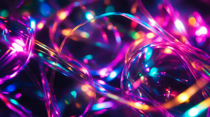 Poster - Vibrant holographic bubble background for creative design projects