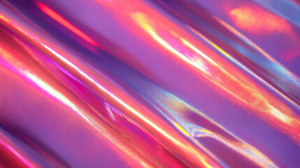 Fototapete - Vibrant holographic foil background with rainbow colors for creative design projects