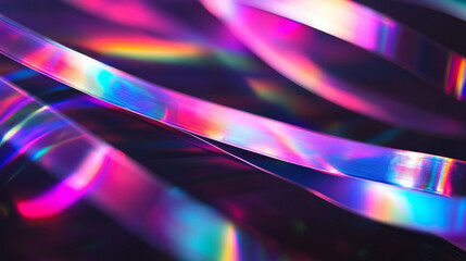 Poster - holographic tape strips with vivid shifting colors for modern design concepts