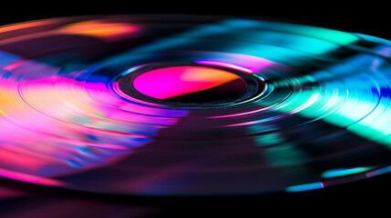 Poster - vibrant holographic vinyl texture with rainbow reflections for artistic design