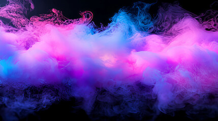 Poster - Vibrant iridescent bubbles and smoke in motion for modern design