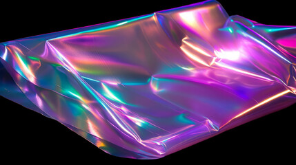 Poster - Vibrant iridescent plastic film with rainbow colors – ideal for creative backgrounds and designs