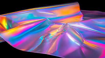 Poster - Vibrant iridescent plastic film with rainbow colors for creative design and decoration