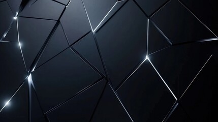 Poster - Abstract geometric background featuring dark reflective panels creating a modern aesthetic