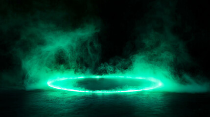 Poster - Mesmerizing swirling mint light vortex background for creative design inspiration