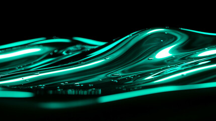 Poster - Abstract mint light reflection on rippling water surface