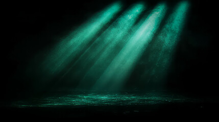 Poster - Ethereal mint light rays with subtle dust particles for creative designs