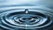© Hoolity - A single water droplet creates ripples in a serene blue surface, showcasing the beauty and movement of liquid.