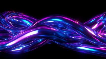 Poster - Vibrant neon bubbles with abstract flowing motion for creative design