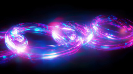Poster - Vibrant neon bubble background with sharp highlights for design projects