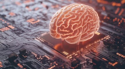 Poster - Abstract neural processing unit merging human cognition with AI-driven quantum computing.