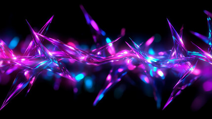 Fototapete - Neon light abstract with geometric shapes for creative design backgrounds