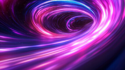 Fototapete - Mesmerizing neon light swirl background for digital design and creativity
