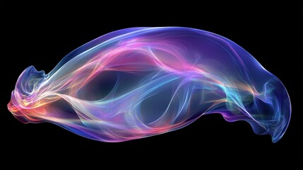 Poster - Abstract fluid wave of vibrant colors flowing gracefully against a dark background