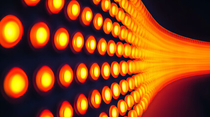 Poster - Warm orange bokeh and light pattern for festive designs