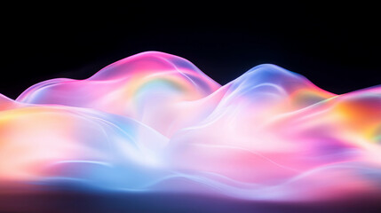 Poster - Ethereal pastel rainbow light waves creating a serene dreamy landscape scene