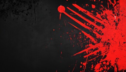 Poster - Abstract Red and Black Paint Splatter Texture