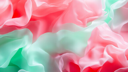 Poster - Elegant abstract background with pink and pale green flowing fabric texture