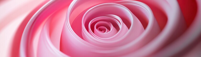 Aufkleber - Close-up of a Delicate Pink Rose with Soft Petals and a Spiral Pattern