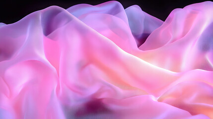 Poster - Ethereal pink light and sheer fabric background for creative design