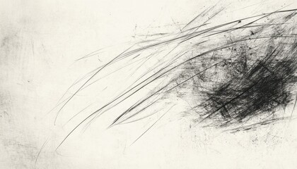 Aufkleber - Abstract Black and White Textured Background with Dynamic Brushstrokes and Speckles