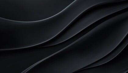Poster - Abstract Black Waves: Smooth, Dark Background Texture