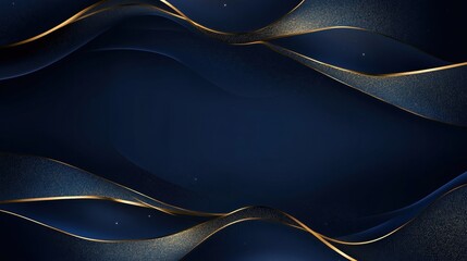 Aufkleber - Abstract Blue and Gold Glitter Waves Background