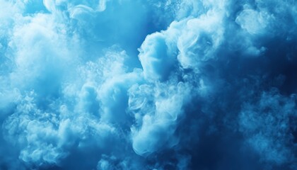 Poster - Abstract Blue Cloud Formation Dreamy Soft Texture Background