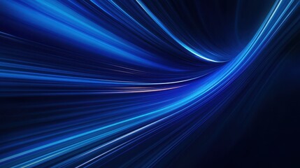 Poster - Abstract Blue Glowing Lines Dynamic Background