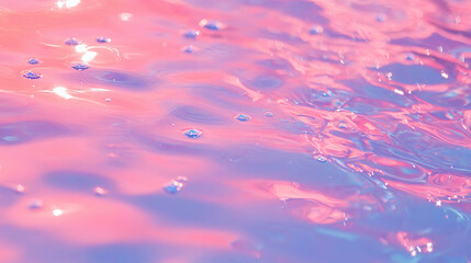 Poster - Tranquil pink light reflection on water surface for serene background