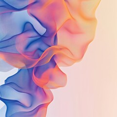 Poster - Colorful abstract waves blend seamlessly in a captivating digital design showcasing fluid motion and harmony. Generative AI