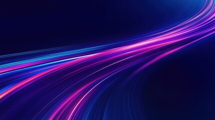 Poster - Abstract Colorful Light Trails Dynamic Flowing Lines Background