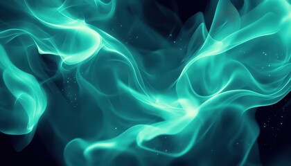 Aufkleber - Abstract Cyan and Green Energy Flow Background