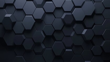 Aufkleber - Abstract Dark Grey Hexagon Geometric Pattern Background