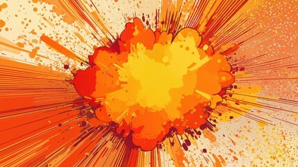 Poster - Abstract fiery explosion with radiating energy and bright color palette