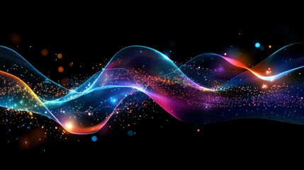Poster - Pulsating holographic abstract designs digital realm visual art virtual environment immersive experience energy concept