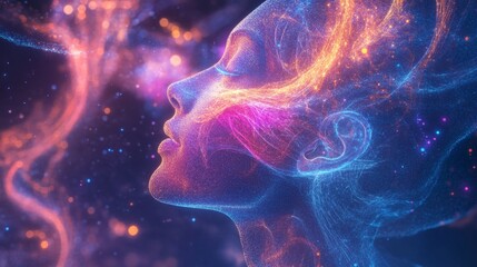 Poster - Pulsating holographic abstract designs digital realm graphic artwork virtual environment futuristic viewpoint energy concept