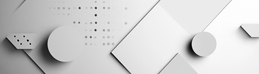 Aufkleber - Abstract Geometric Background with Gray and White Shapes