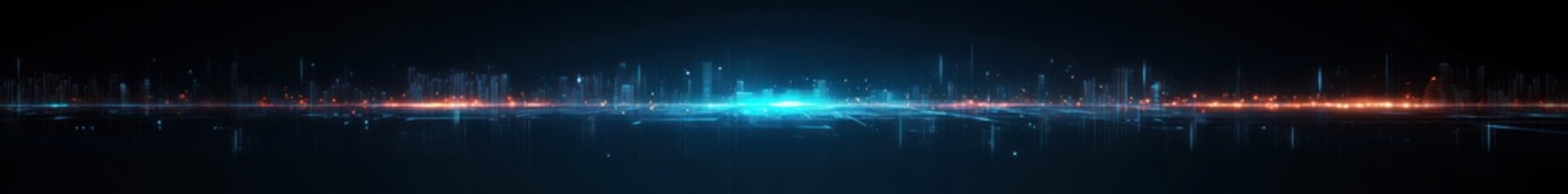 Poster - Futuristic Digital Abstract Circuit Board with Neon Blue Tones and High Contrast Lighting for Technology Innovation
