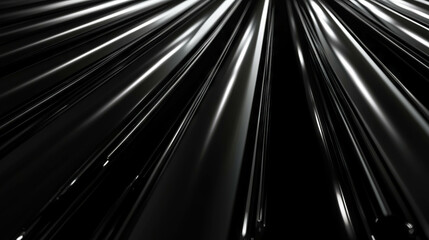 Poster - Futuristic metallic pipes with reflective light pattern for design uses